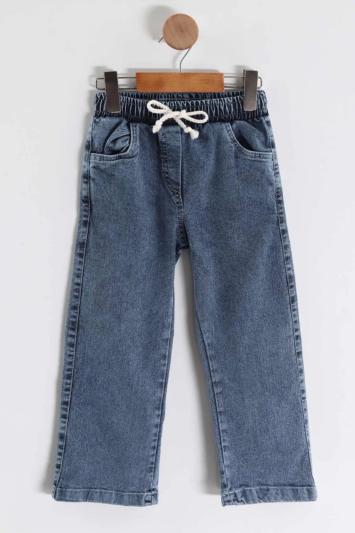 Somon (1-9 Yaş) Sweet 21 Baskılı Gömlek Yaka Kot Pantolonlu Kız Çocuk 2'li Takım 441591