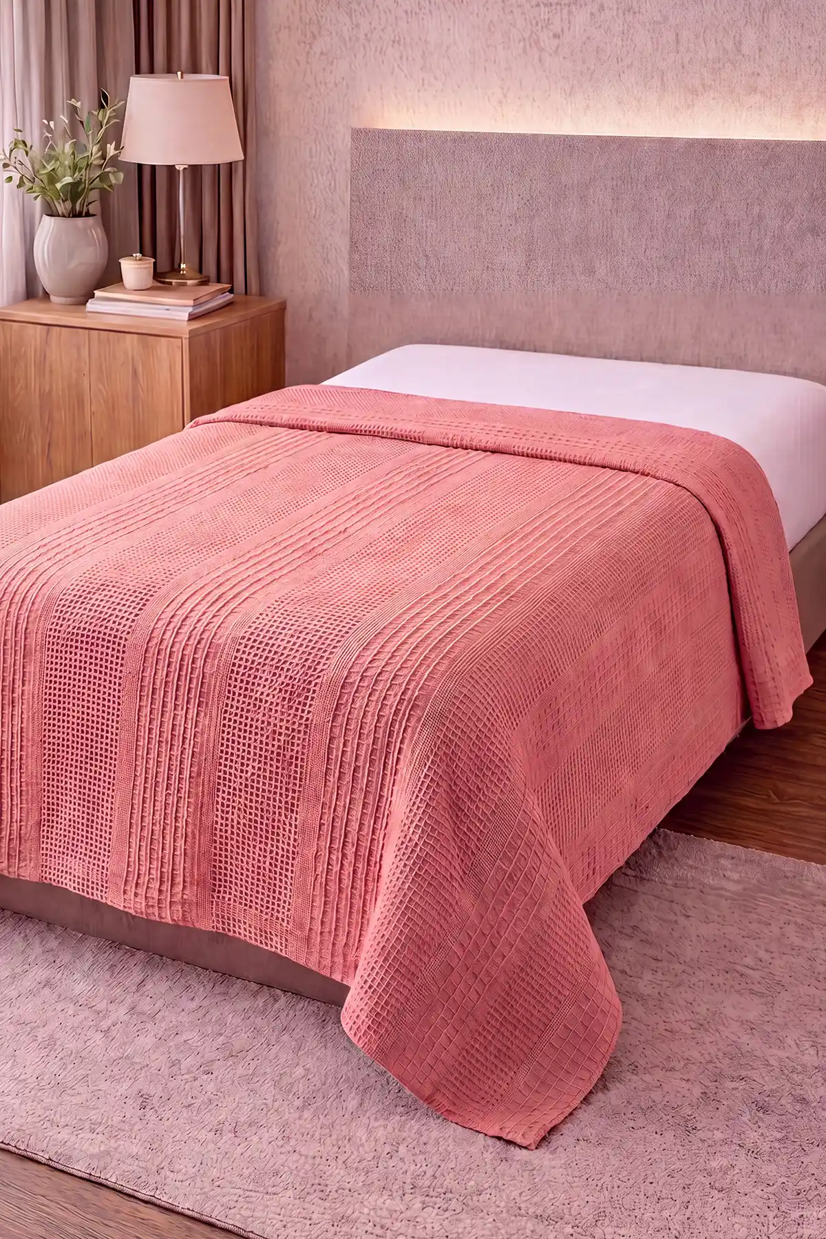 Somon 160x220 Cm Bella Home Tek Kişilik Pamuklu Petek Pike 474875