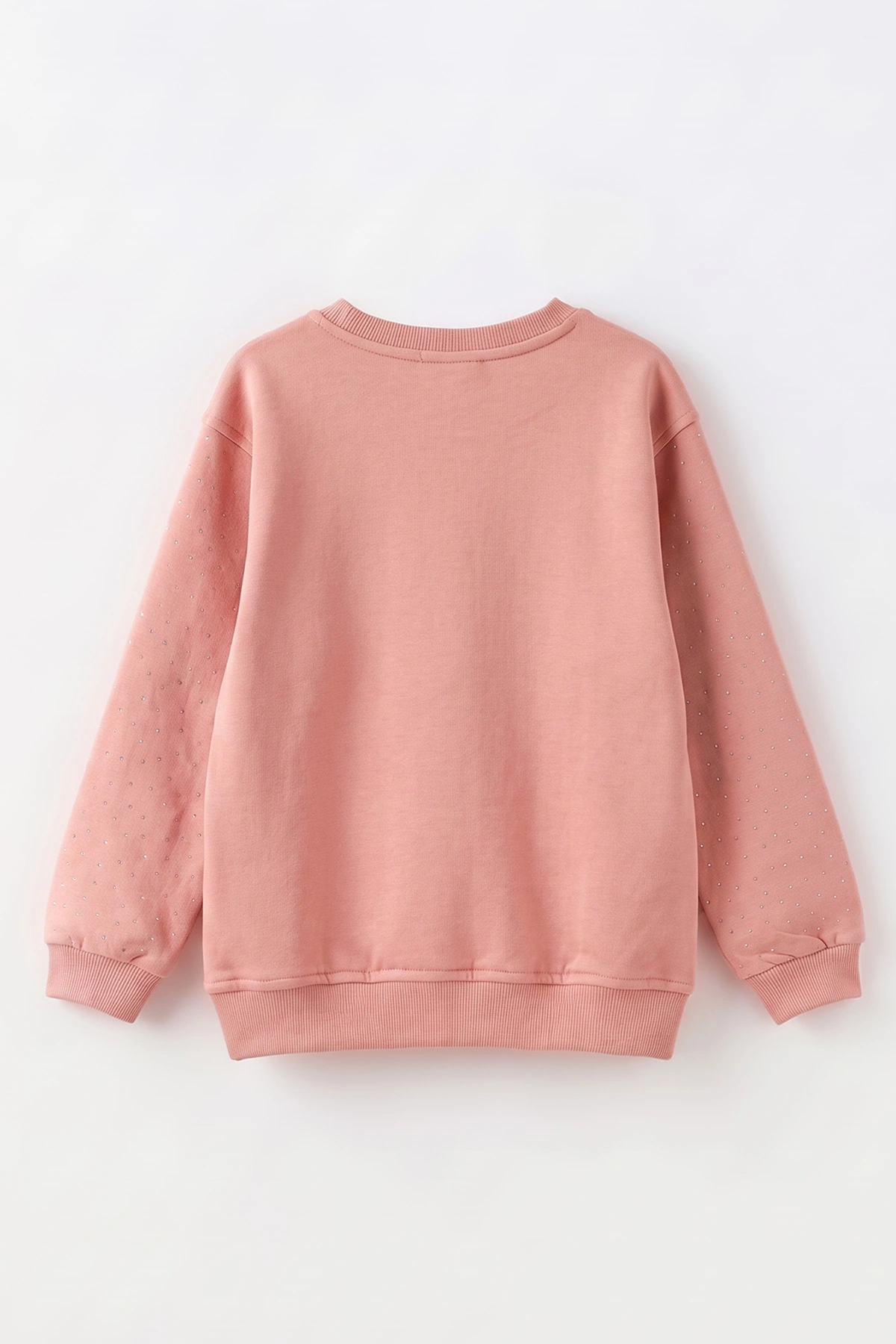 Somon (2-12 Yaş) Love Nakışlı Taşlı  İçi Şardonlu Kız Çocuk Sweatshirt 483276