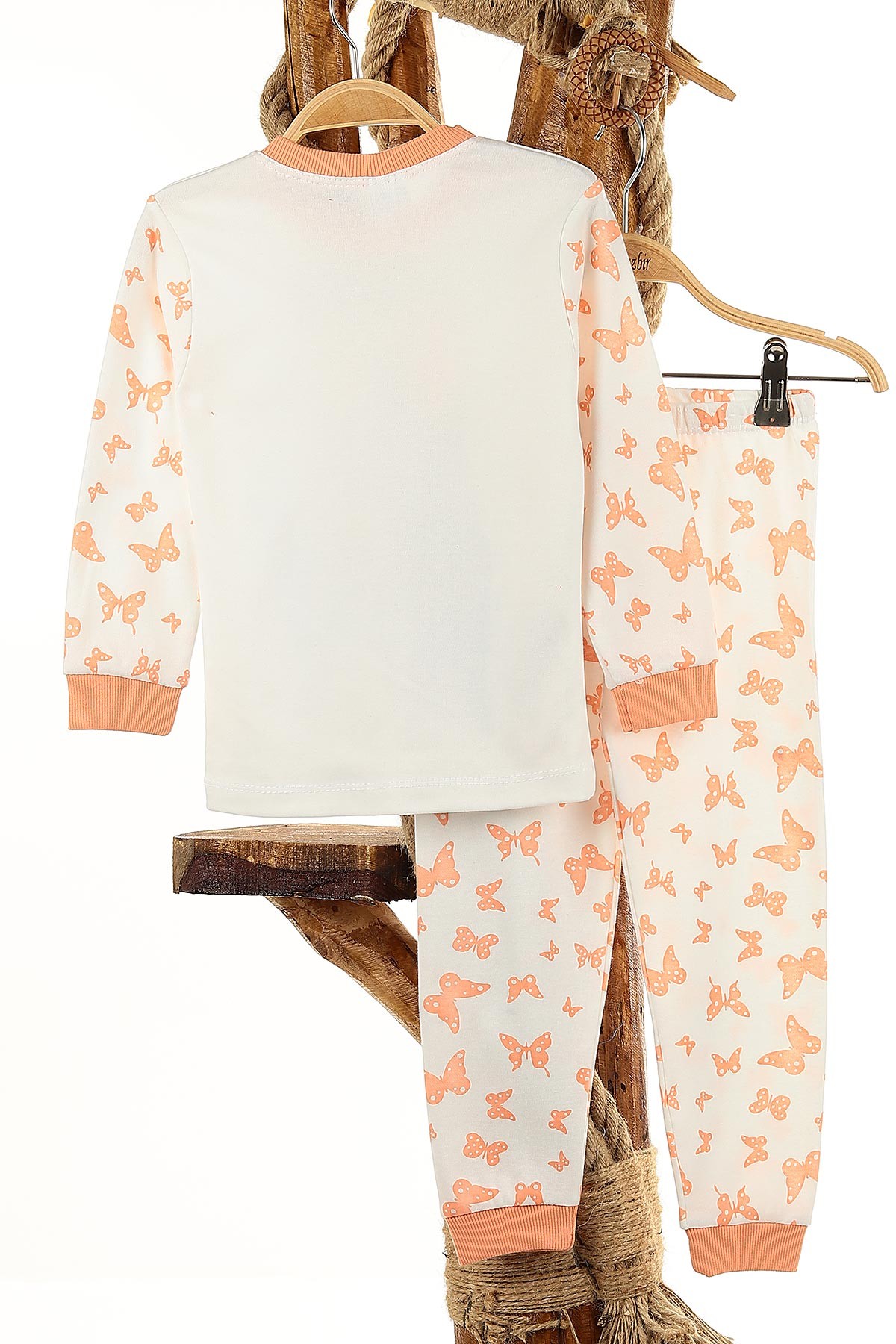 Somon (4-6 Yaş) Kelebek Desen Baskılı Kız Çocuk Pijama Takım 145161