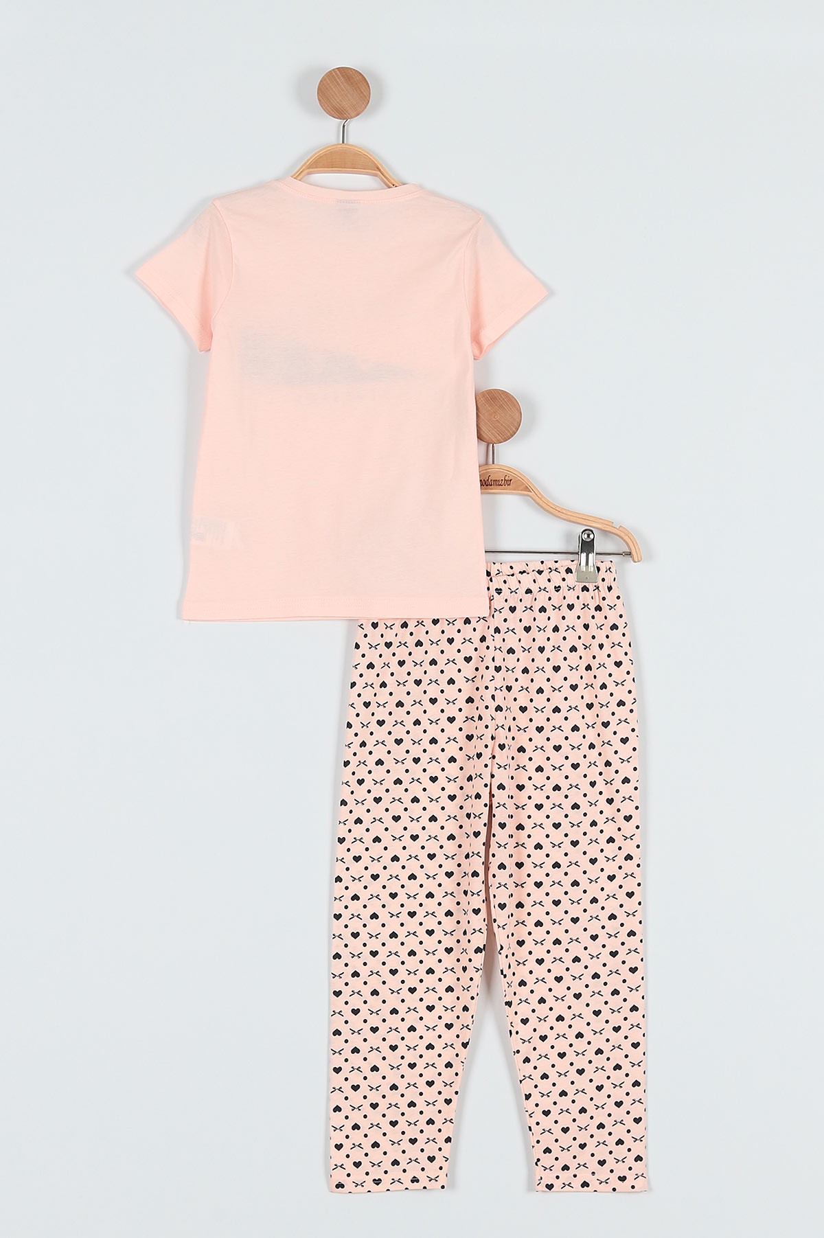 Somon (4-6 Yaş) Love Baskılı Kız Çocuk Pijama takım 186838