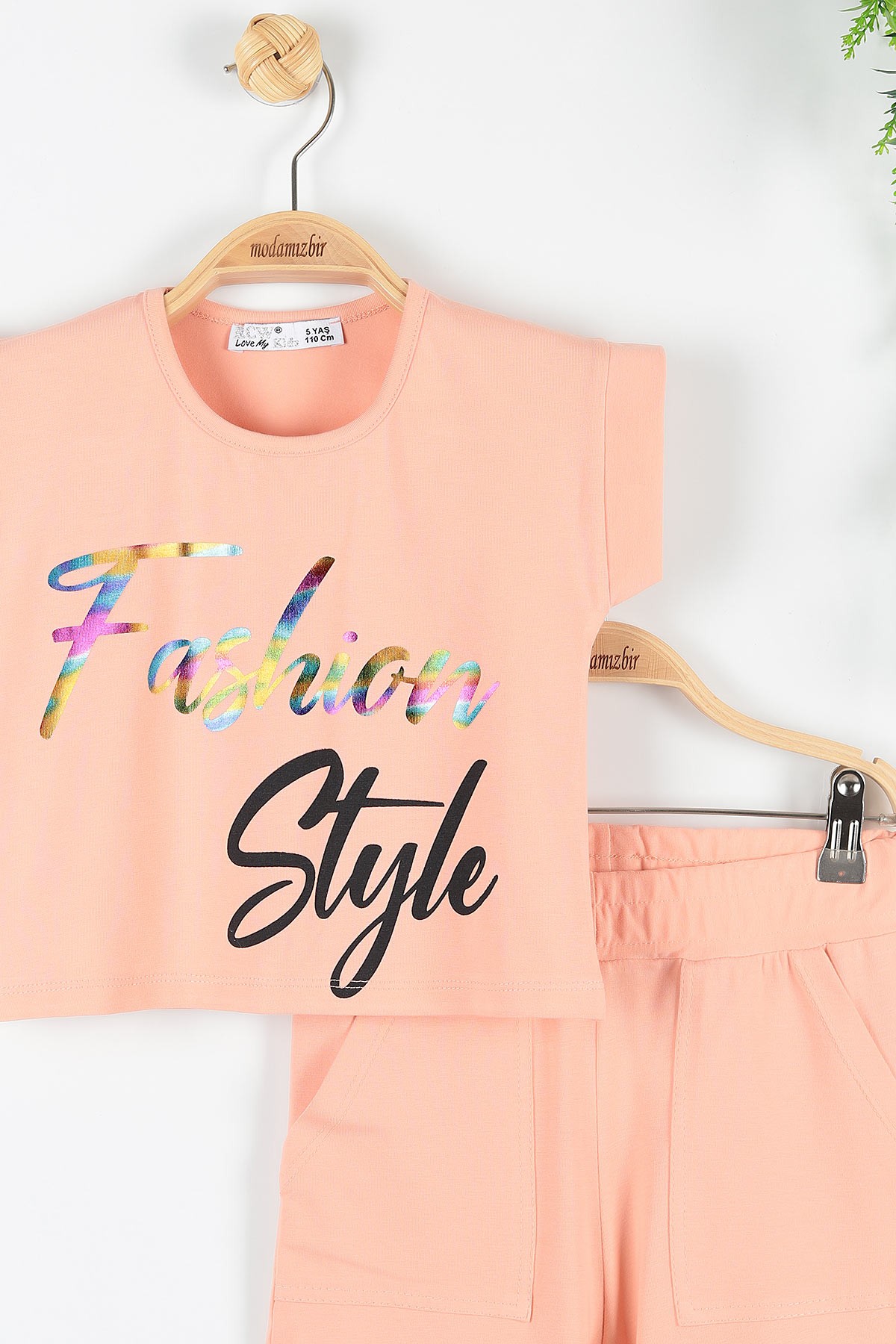 Somon (5-8 Yaş) Fashion Baskılı Kol Detaylı Kız Çocuk Takım 172743