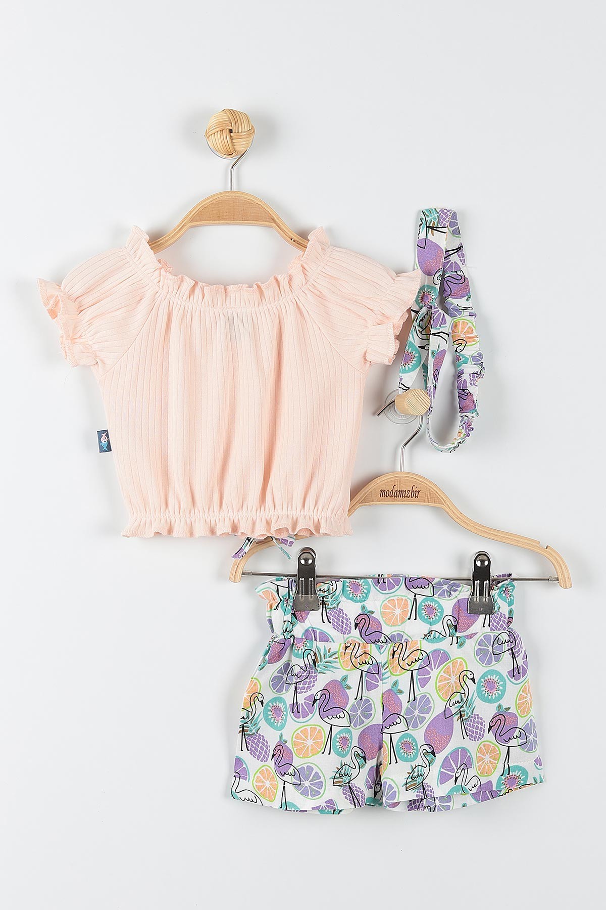 Somon (6-24 Ay) Flamingo Desenli Kız Bebek Takım 175717