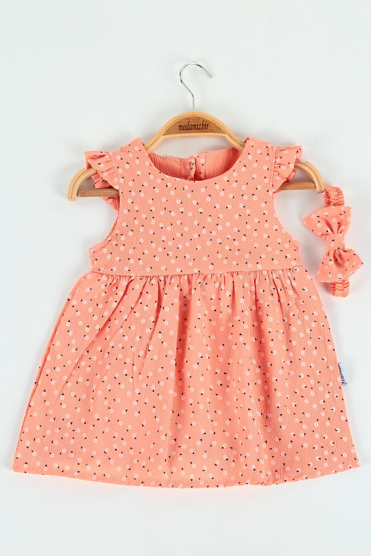 Somon (9-24 ay) Sırtı Çıt Çıtlı Kız Çocuk Elbise 120198