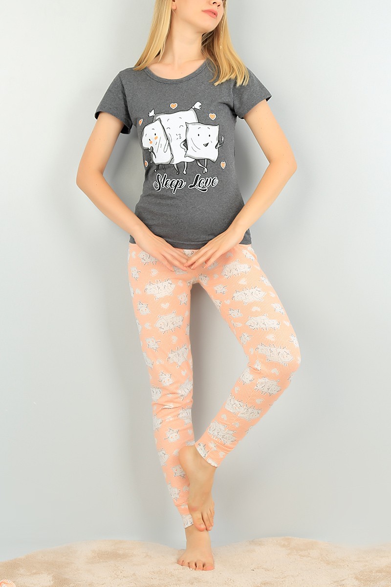 Somon Baskılı Bayan Pijama Takımı 73485