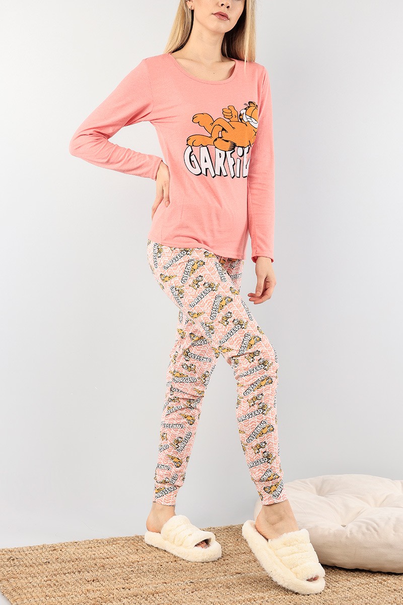 Somon Baskılı Bayan Pijama Takımı 89434
