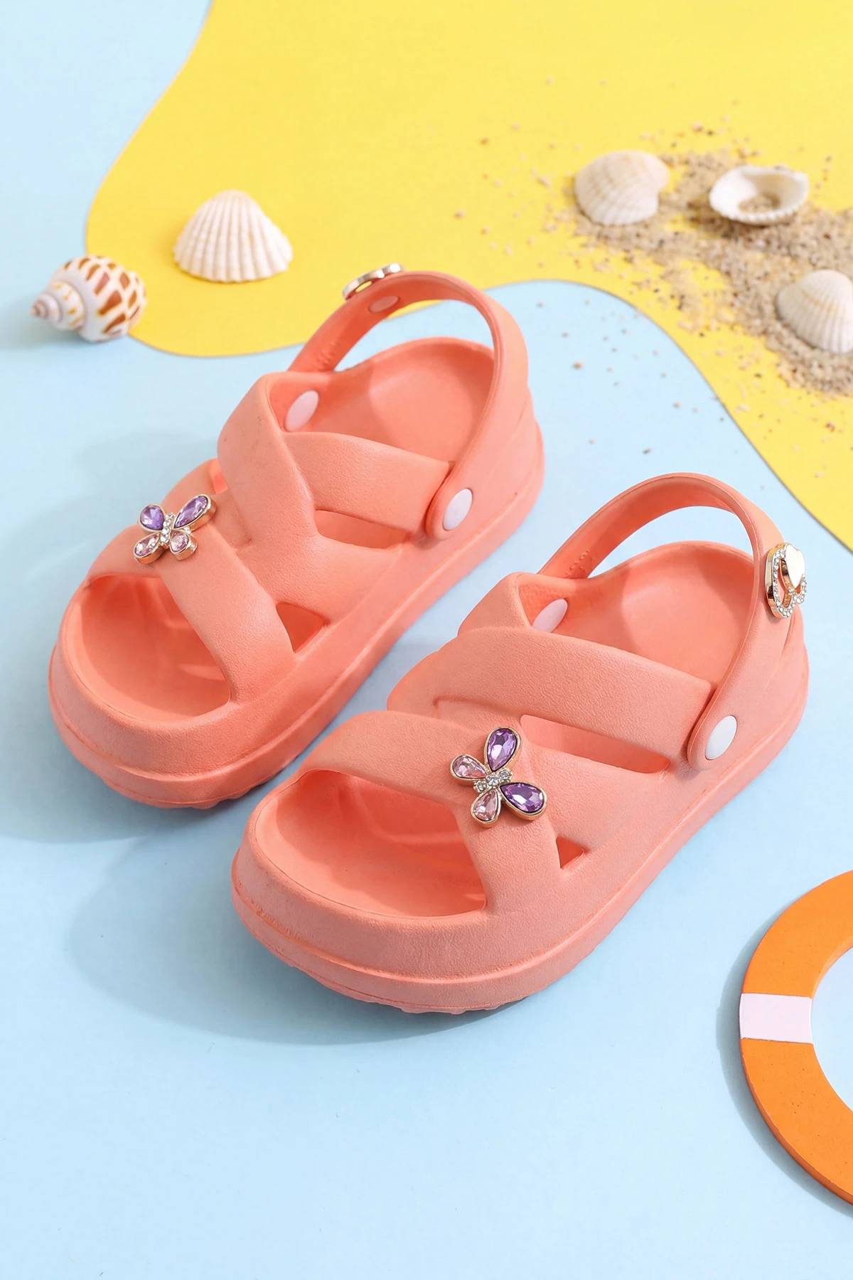Somon Çapraz Bantlı Tokalı Kız Çocuk Sandalet 462439