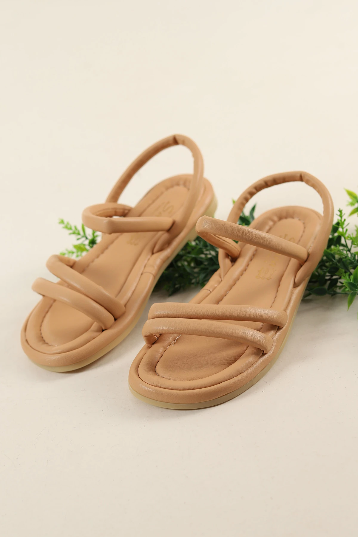 Somon Çift Bantlı Düz Sandalet 258706