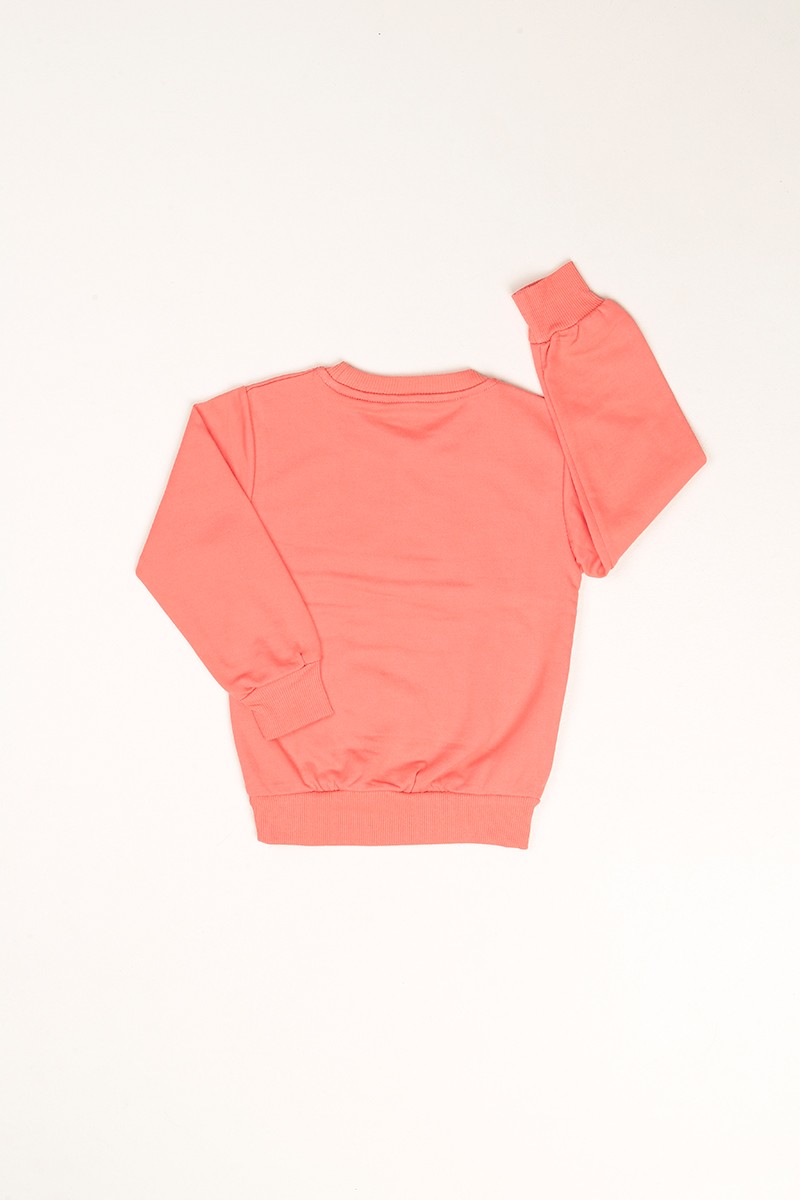 Somon İçi Şardonlu Baskılı Kız Çocuk Sweat 80750