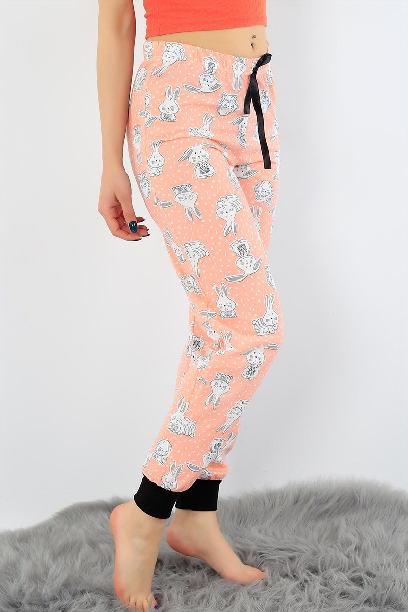 Somon Likralı Bayan Pijama Altı 31413