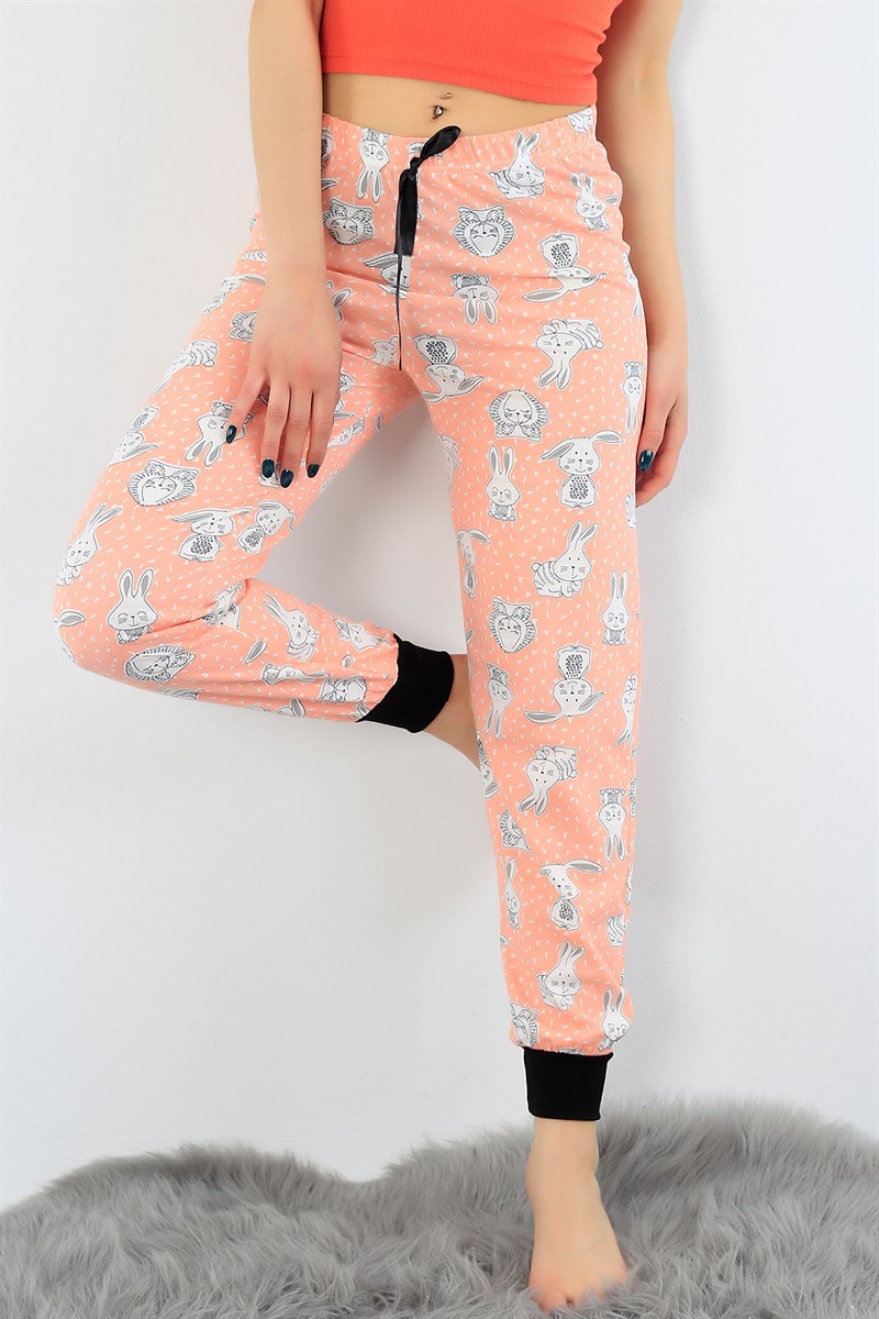 Somon Likralı Bayan Pijama Altı 31413
