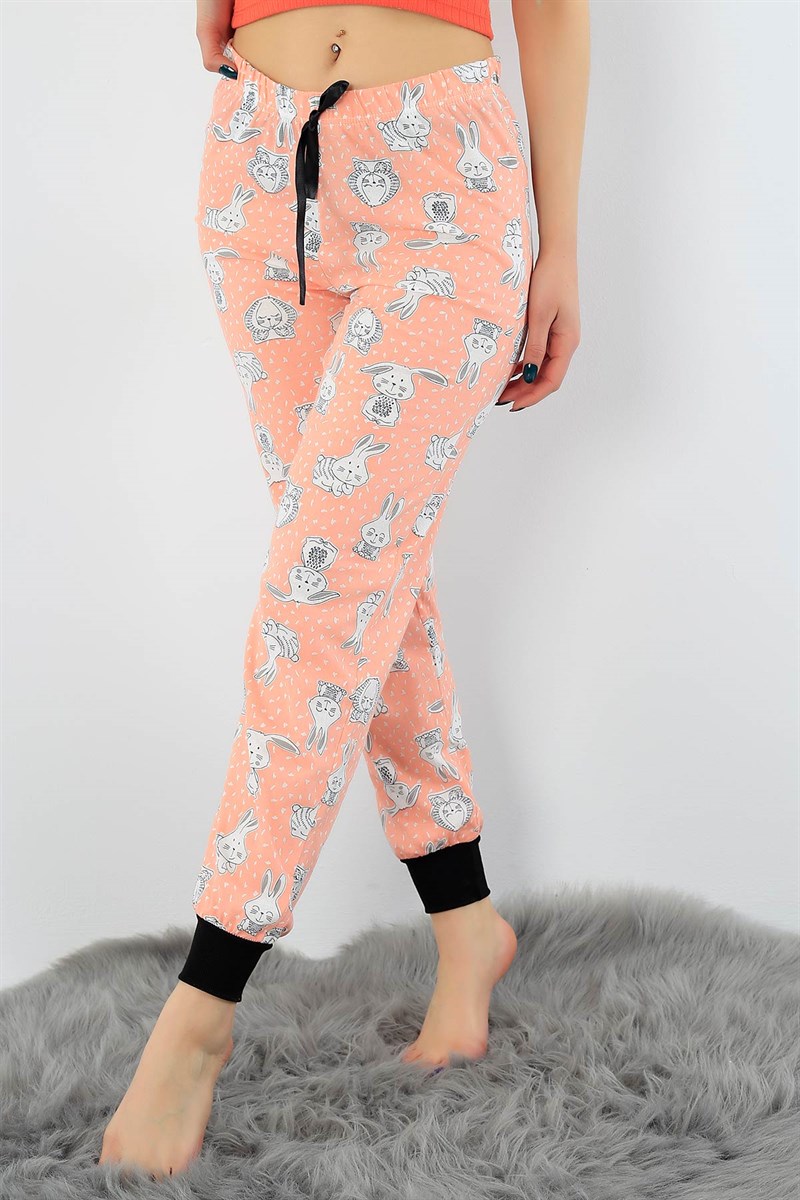 Somon Likralı Bayan Pijama Altı 31413
