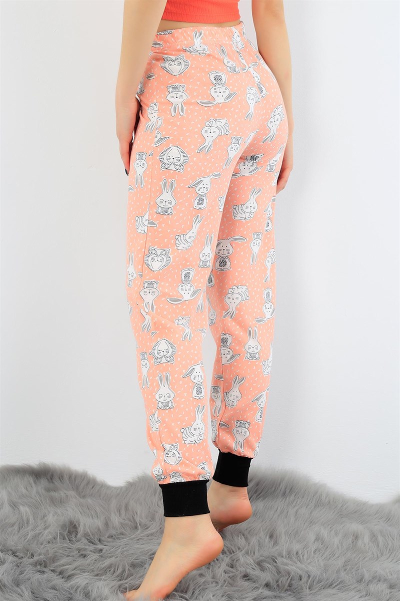 Somon Likralı Bayan Pijama Altı 31413