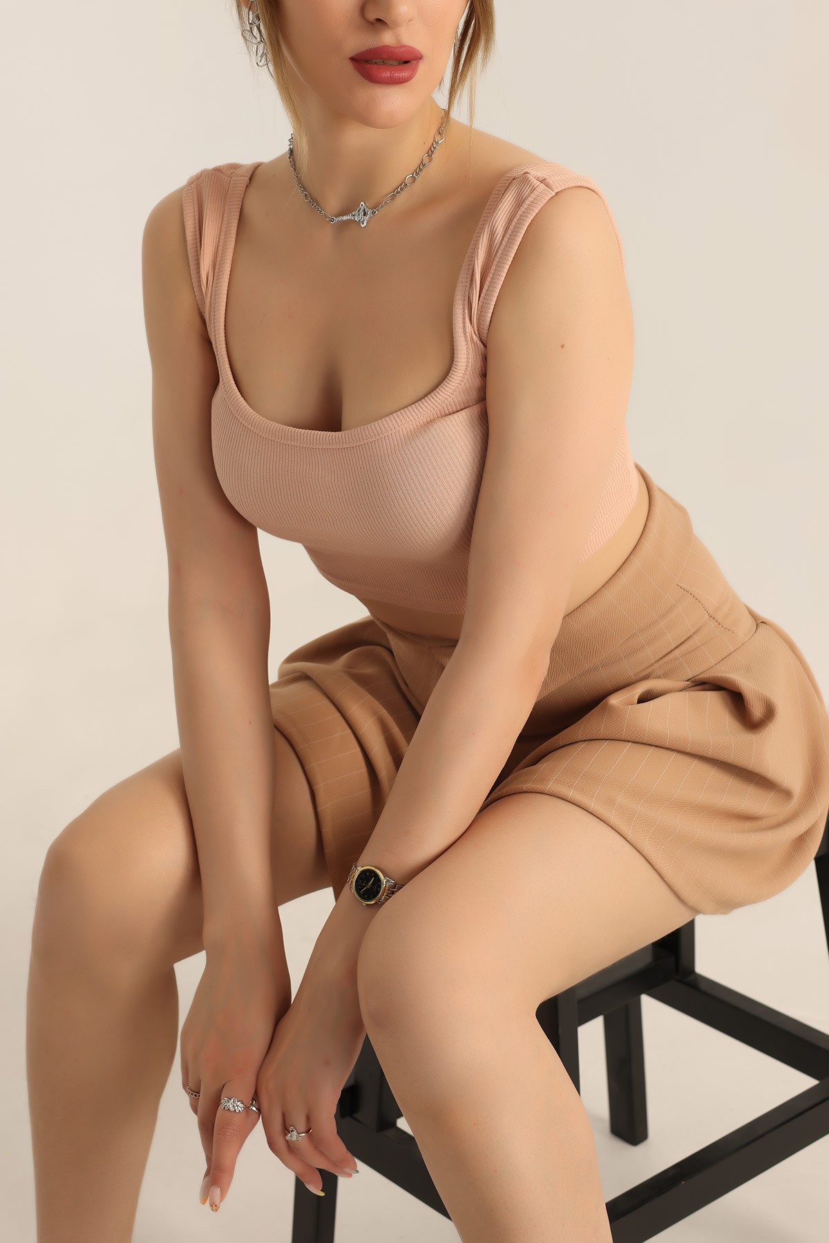 Somon Likralı Fitilli Crop Atlet 180254