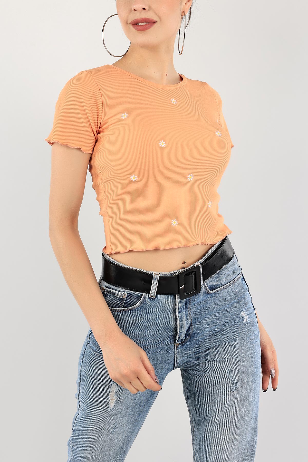 Somon Nakışlı Fitilli Bluz 115673