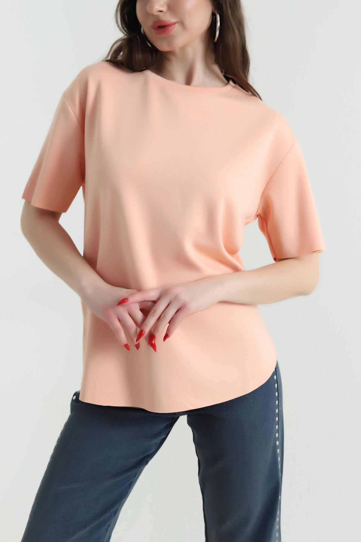 Somon Oval Kesim Oysho Kadın Tişört 437677