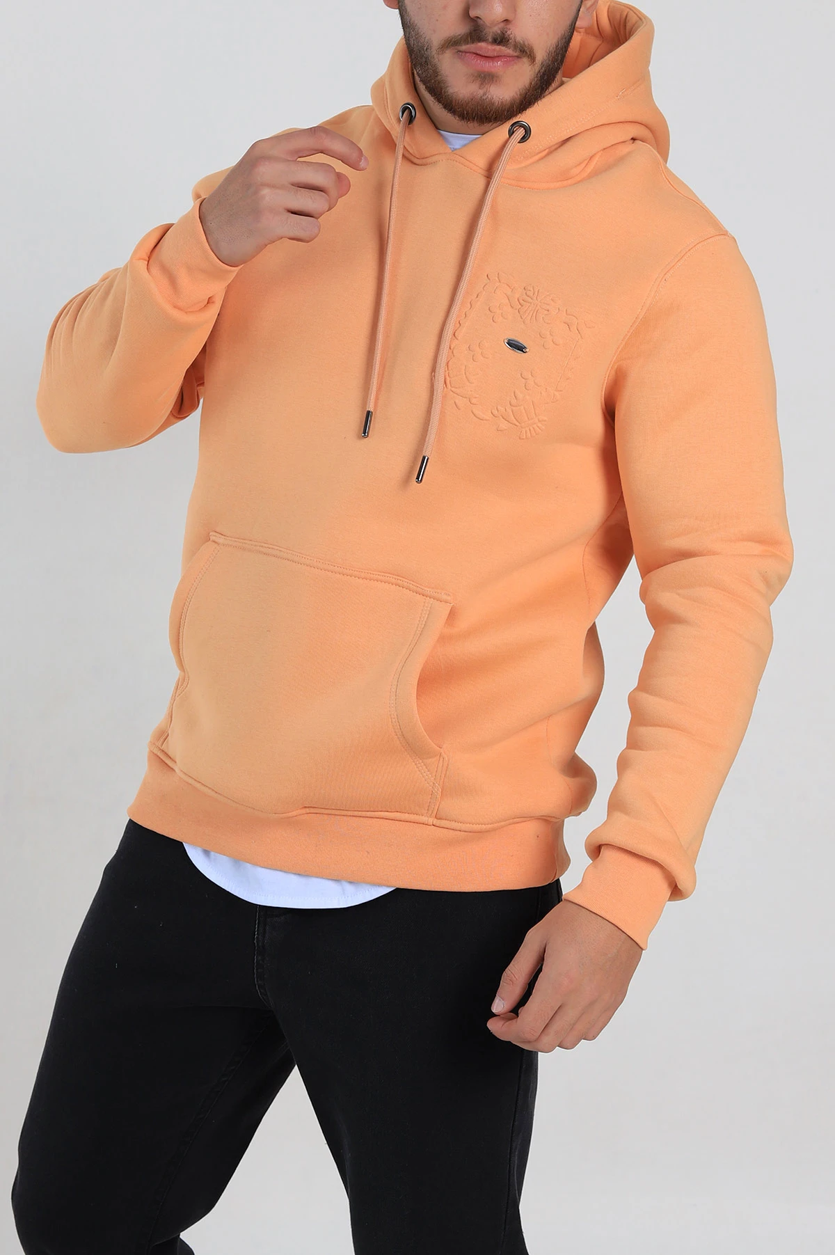 Somon Relaxed Fit Üç İp Şardonlu Kabartma Detaylı Erkek Sweatshirt 311128