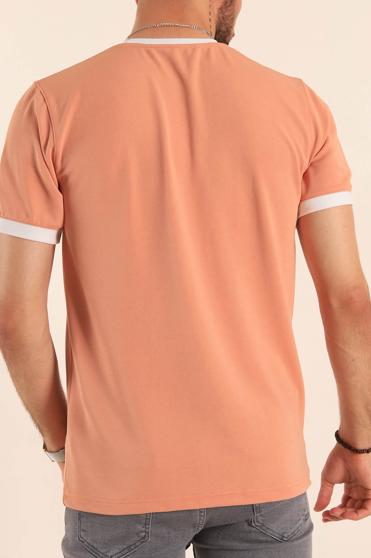 Somon Slim Fit Kabartma Yazılı Erkek Tişört 190452