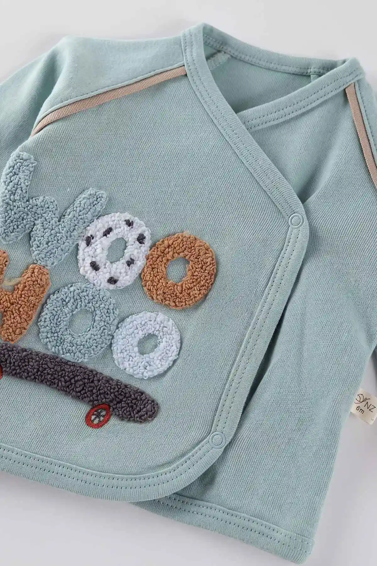 Su Yeşili (0-3 Ay)Woo Hoo Kaykay  Nakışlı  Patikli 5'li Erkek Bebek Takım 479306