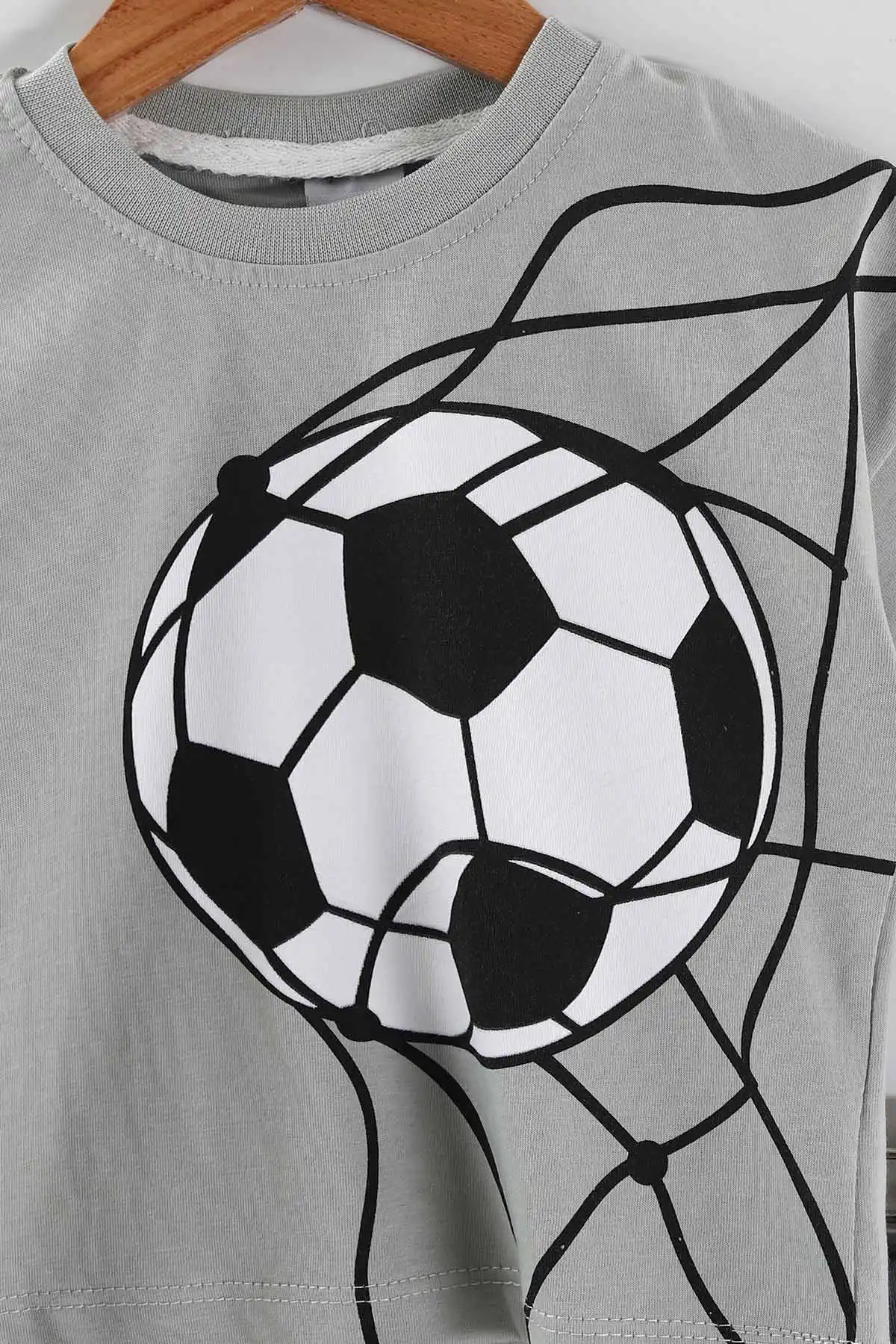 Su Yeşili (0-4 Yaş) Futbol Topu Baskılı Tişörtlü Şortlu Süprem Erkek Çocuk Yazlık Takım 457382