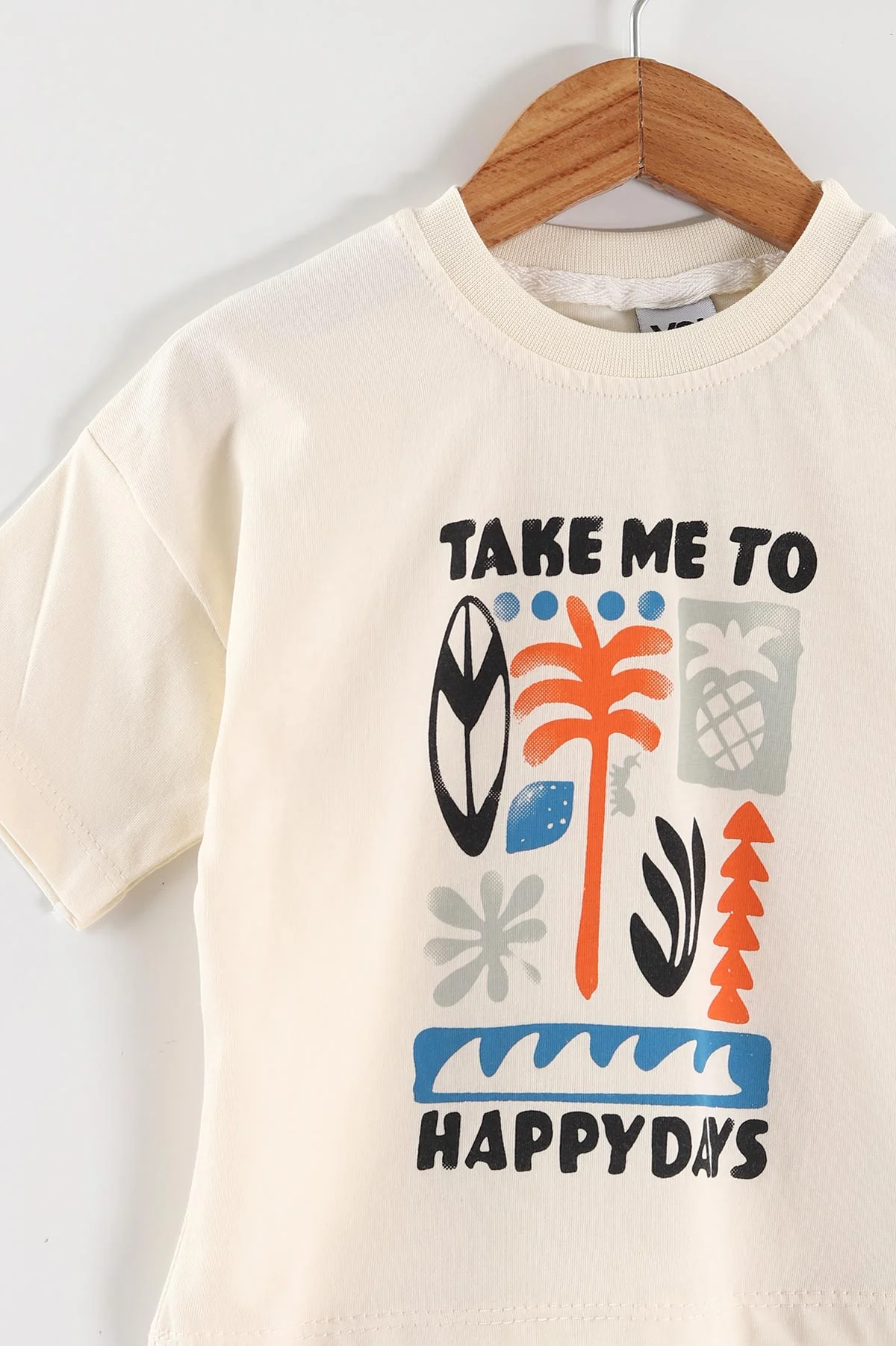 Su Yeşili (0-4 Yaş) Take Me To Baskılı Tişörtlü  Şortlu Süprem Erkek Çocuk Yazlık Takım 461269