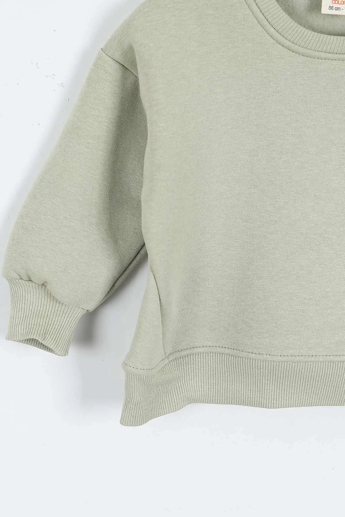 Su Yeşili (0-4 Yaş)Rawr Baskılı  3  İp Şardonlu Erkek Çocuk Sweatshirt 415036