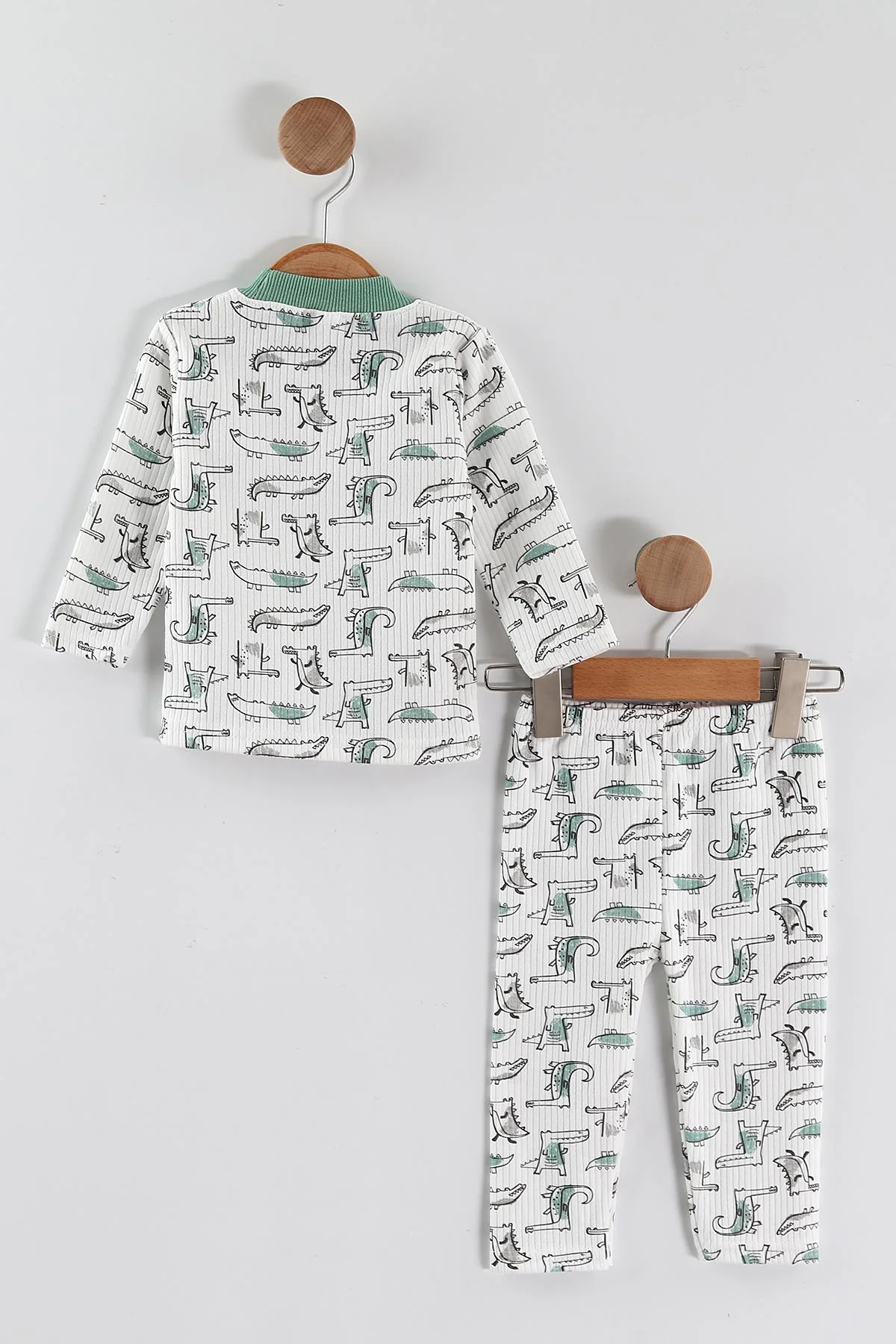 Su Yeşili (1-3 Yaş) Balık  Desenli Raporlu Çocuk Pijama Takım 459410