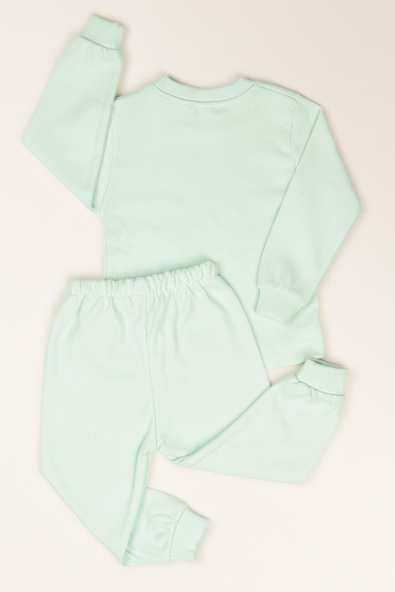Su Yeşili (1-3 Yaş) Yazılı Kız Çocuk Pijama Takımı 82755