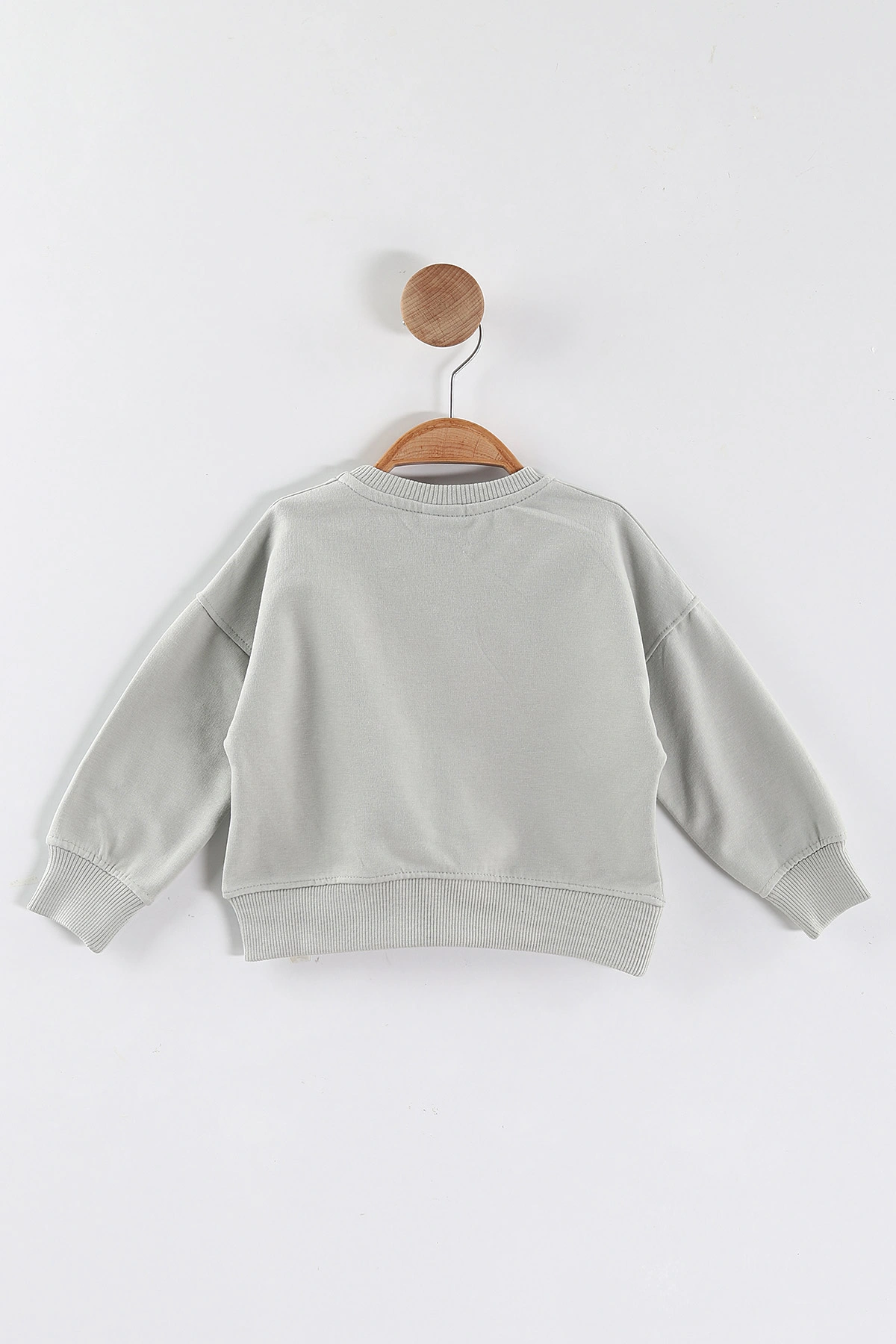 Su Yeşili (1-4 Yaş)Tavşan Baskılı  Taşlı Kız Çocuk Sweatshirt 432956