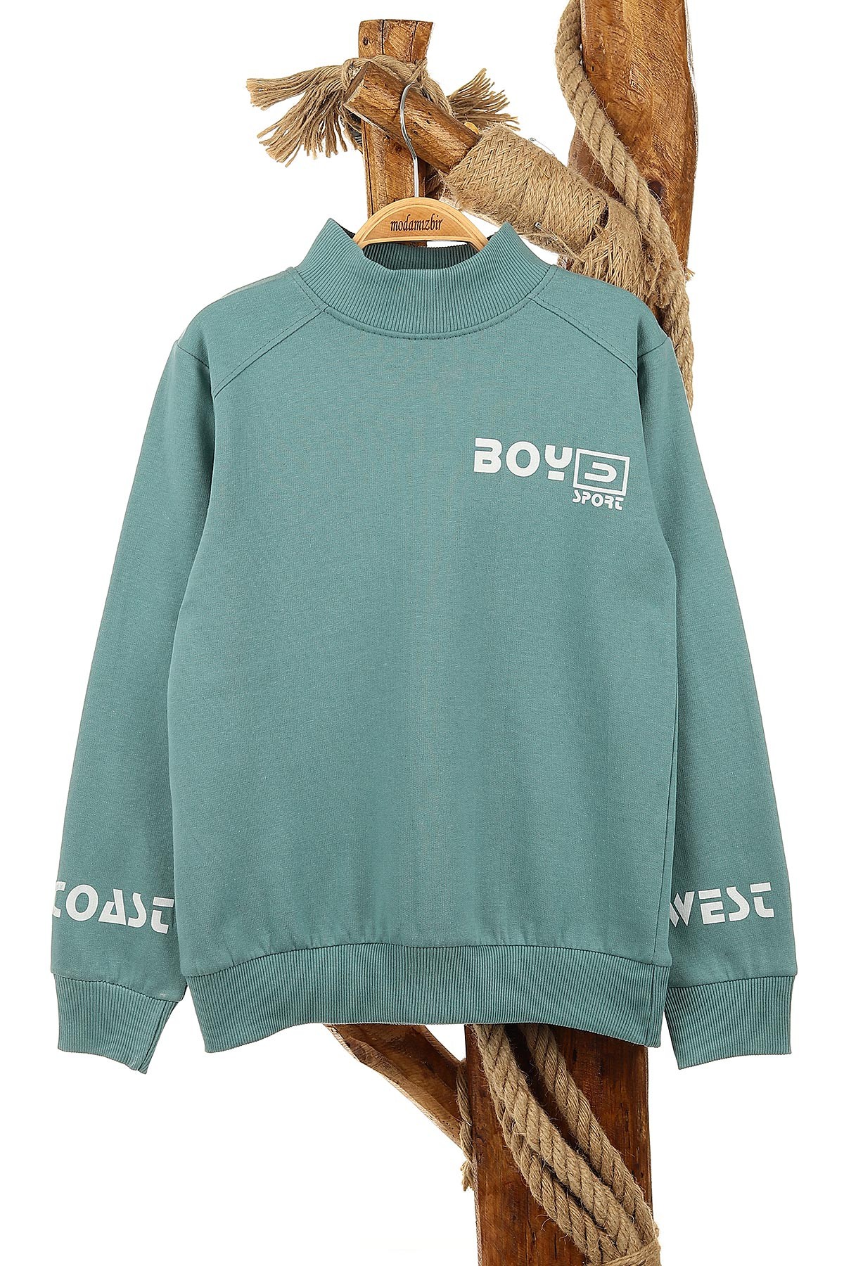 Su Yeşili (13-16 Yaş) Boys Sport Baskılı Erkek Çocuk Sweat 154309
