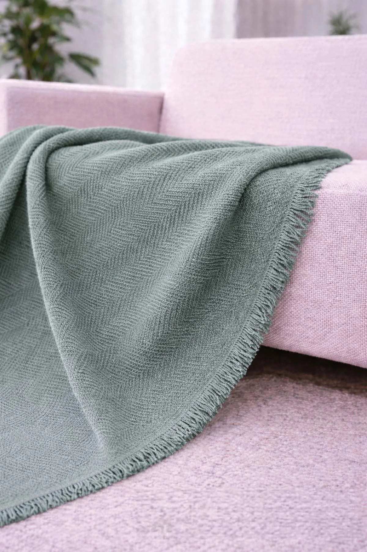 Su Yeşili 170x200 Cm Bella Home Çok Amaçlı Örtü - Koltuk Örtüsü - Pike 434789
