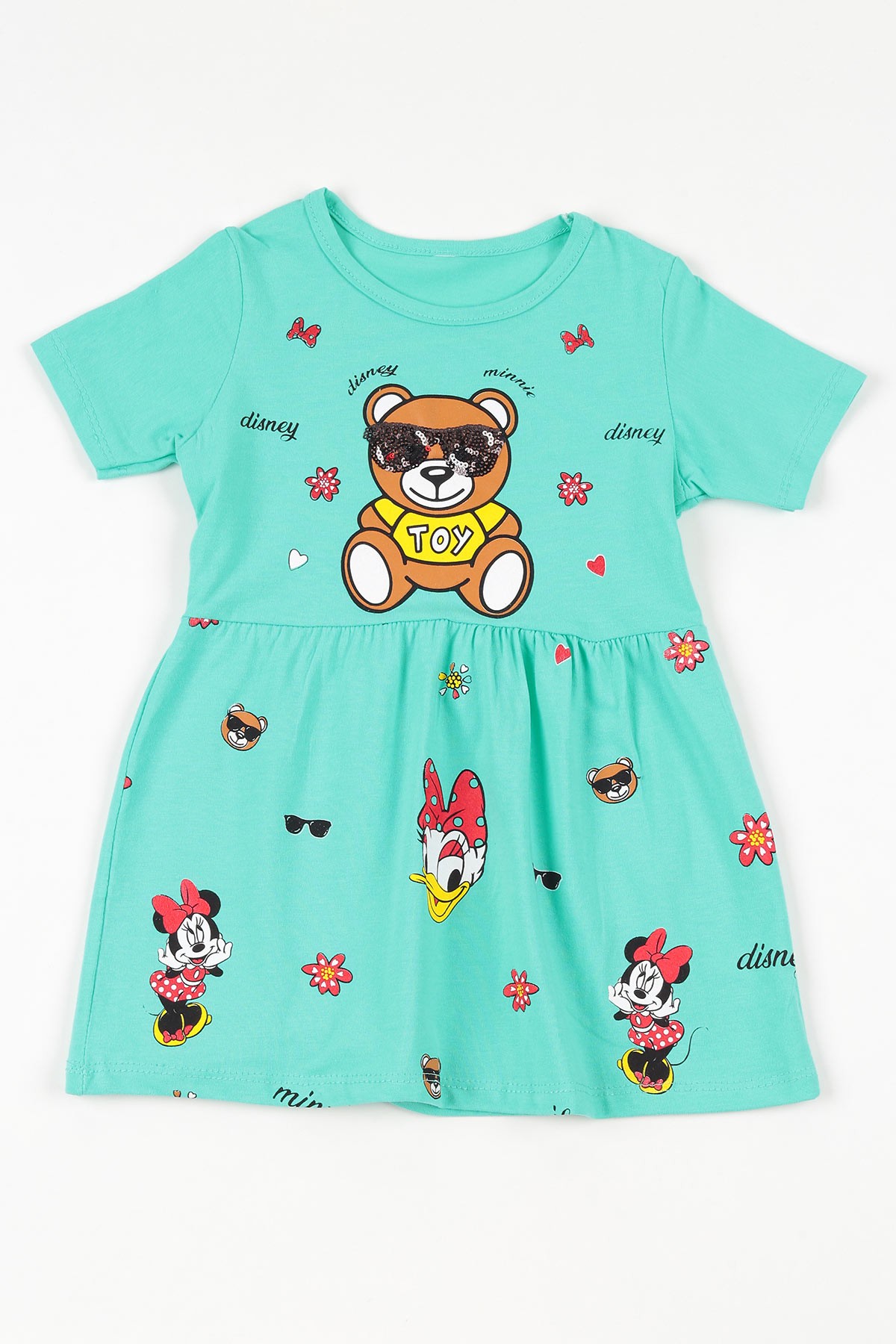 Su Yeşili (2-10 yaş) Moschino Toy Baskılı Kız Çocuk Elbise 108649