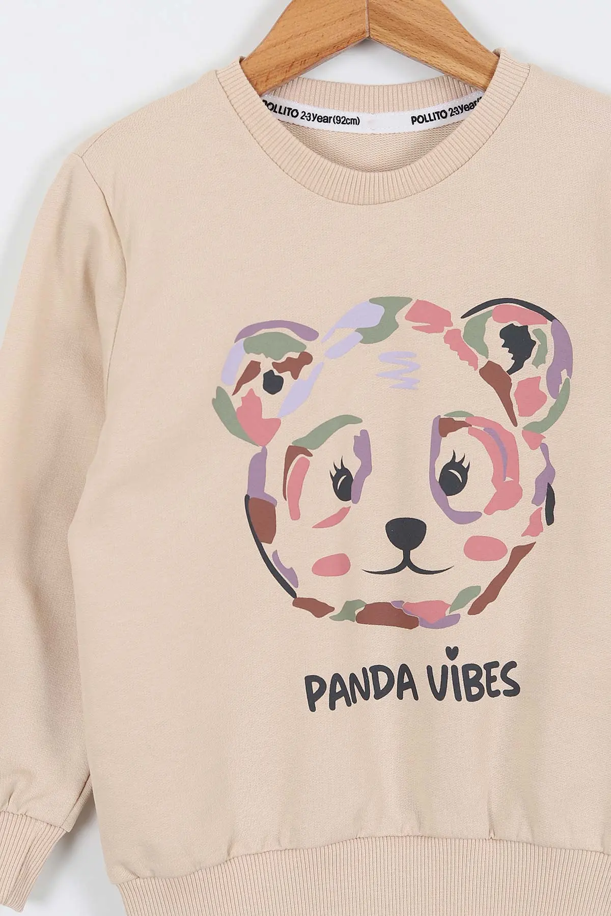 Su Yeşili (2-5 Yaş) Panda Vibes Baskılı Taytlı Kız Çocuk Takım 336971