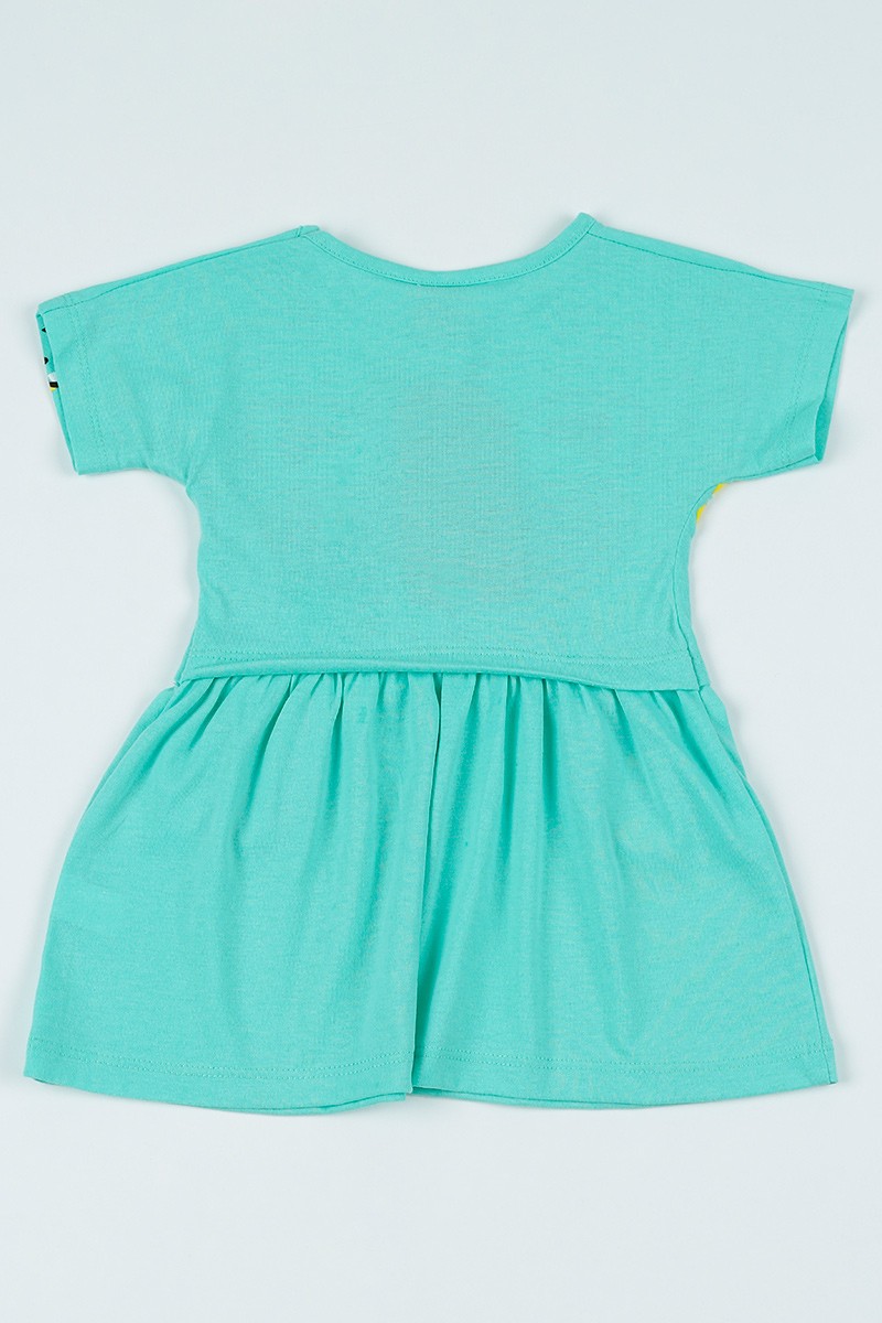 Su Yeşili (2-6 yaş) Aslan Baskılı Sim Detay Kız Çocuk Elbise 106031