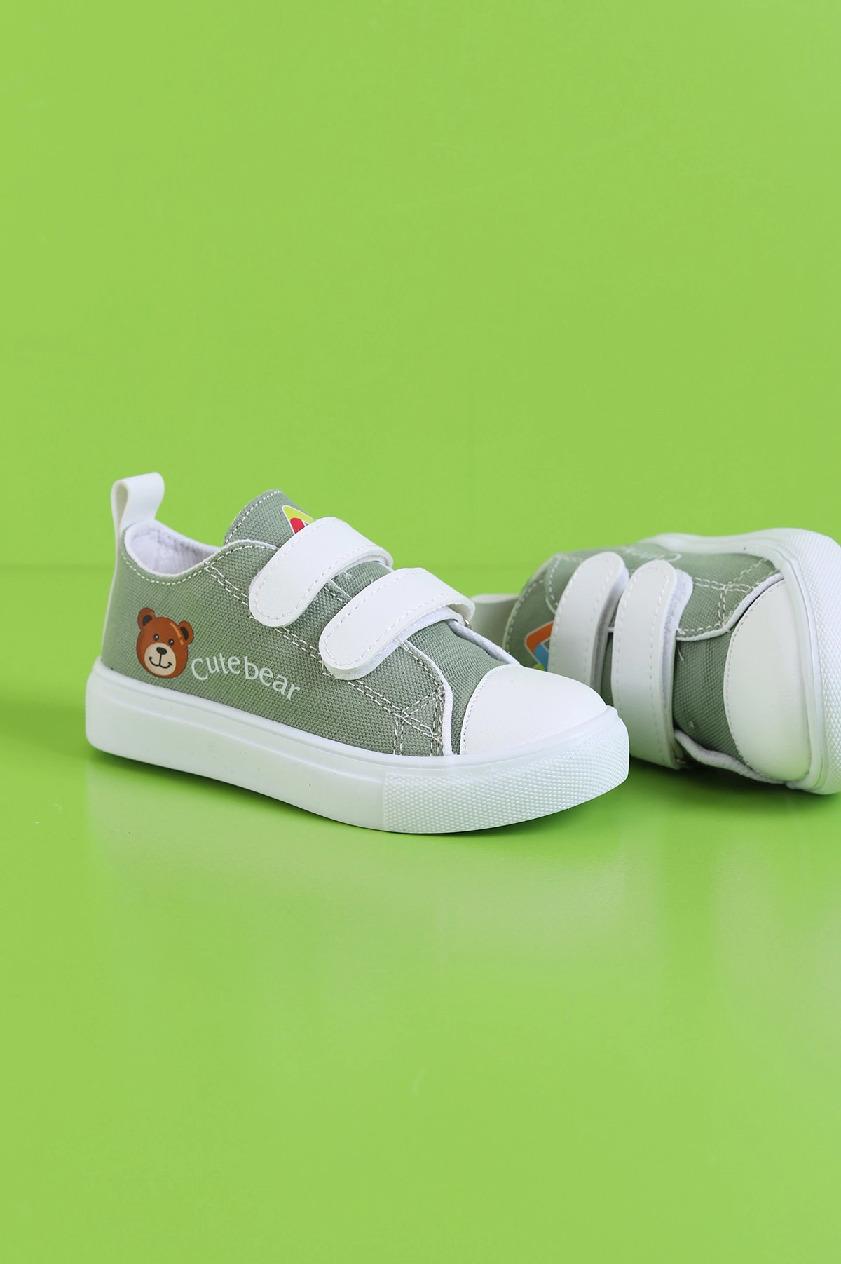 Su Yeşili (26-30 Patik) Keten Çift Cırtlı Unisex Çocuk Ayakkabı 276149