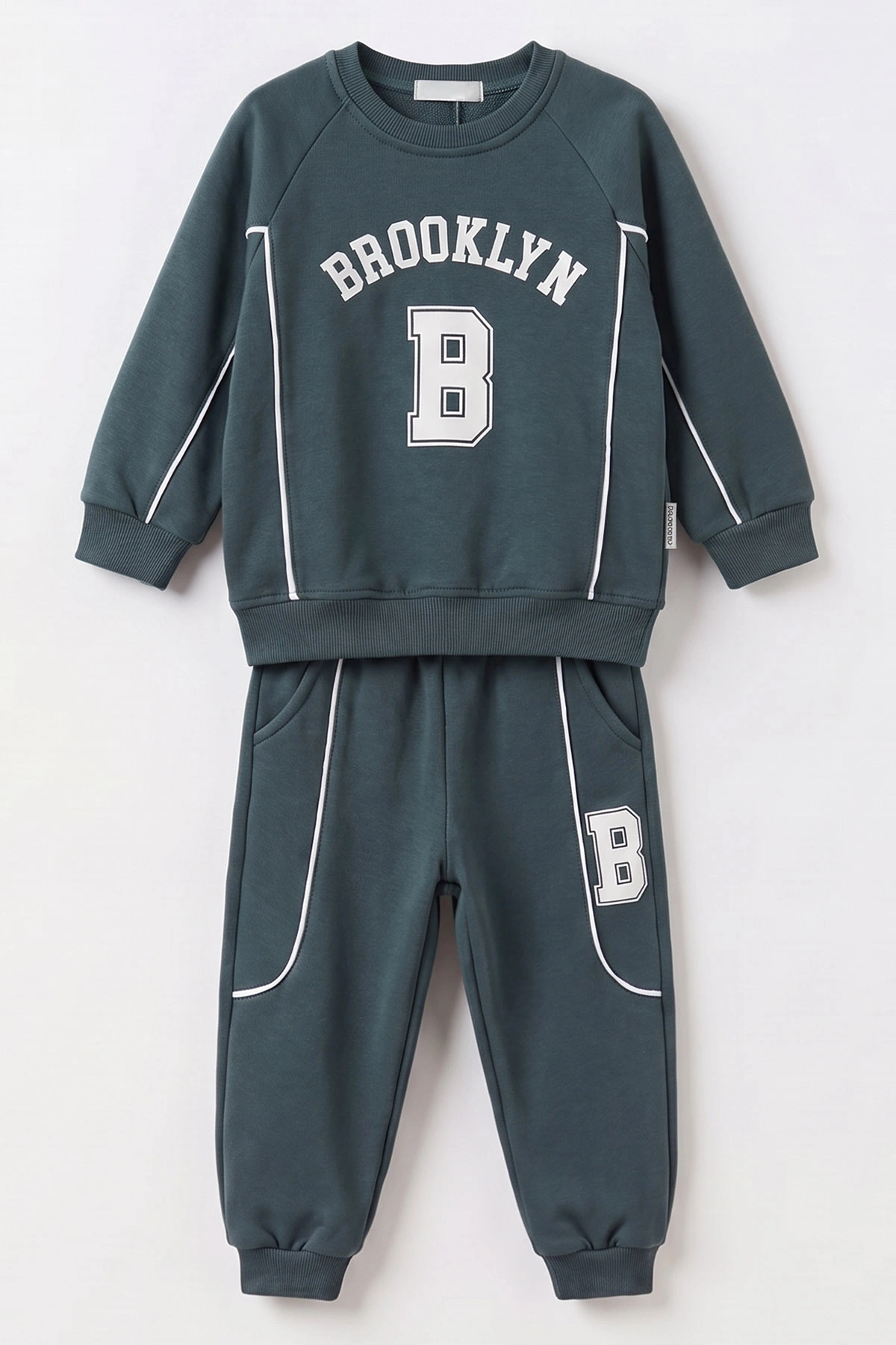 Su Yeşili (3-12 Yaş) Brooklyn Baskılı 3 ip Şardonlu Erkek Çocuk Kışlık Takım 494717