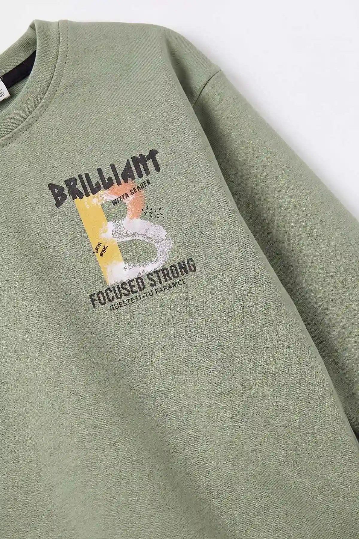 Su Yeşili (3-12 Yaş)Baskılı 2 İp Erkek Çocuk Sweatshirt 484124