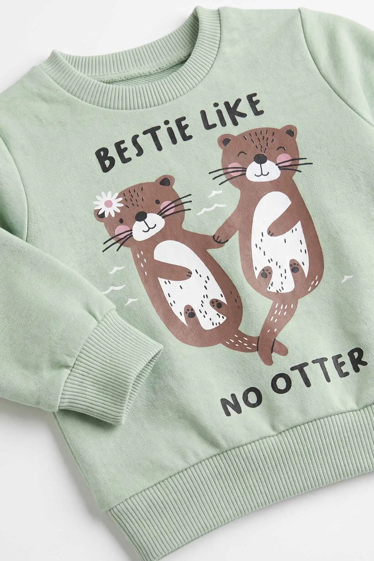 Su Yeşili (3-18 Ay) Bestie Like Baskılı 2 İp Kız Bebek Mevsimlik Takım 481144