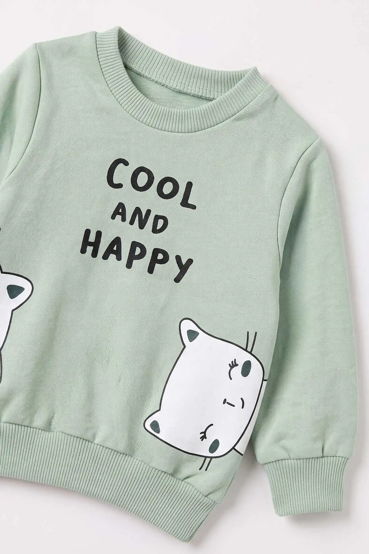 Su Yeşili (3-18 Ay)  Cool And Happy Baskılı 2 İp Kız Bebek Mevsimlik Takım 481123