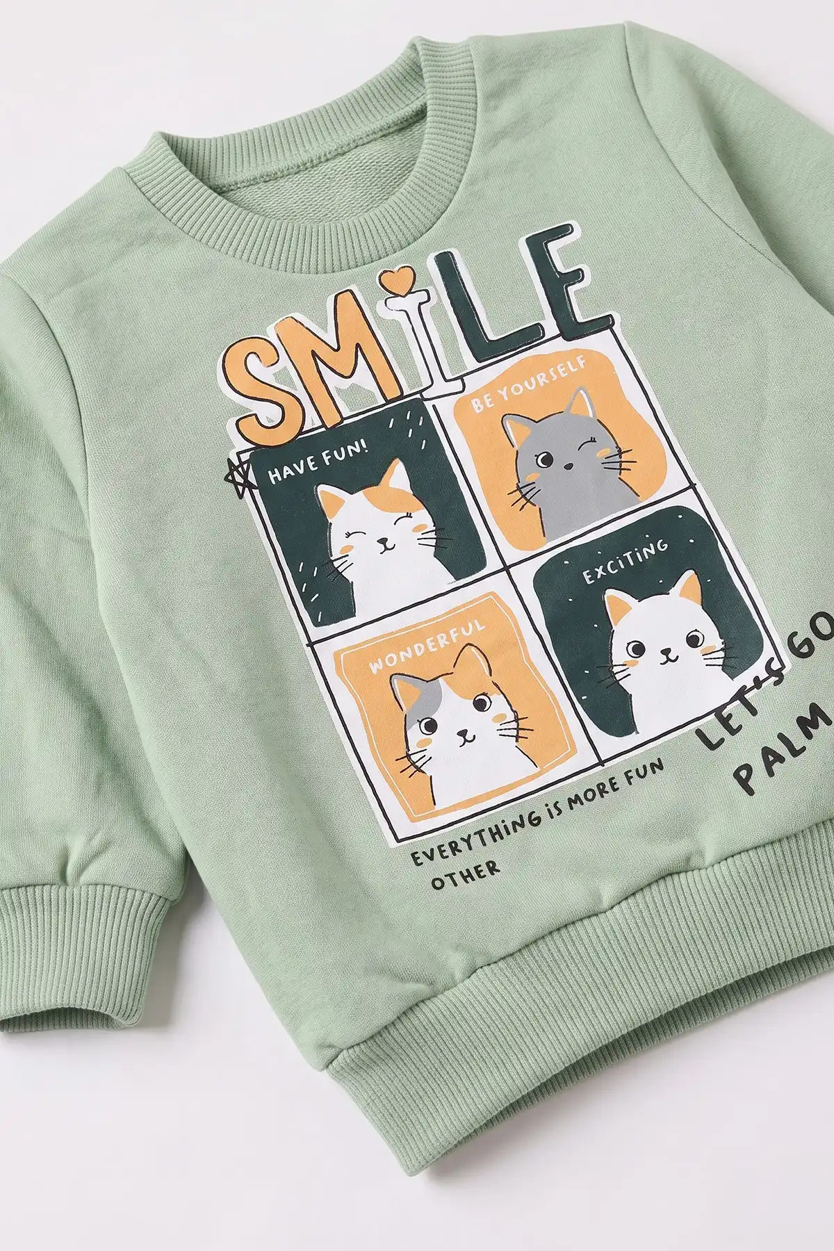 Su Yeşili (3-18 Ay) Smile Baskılı 2 İp Kız Bebek Mevsimlik Takım 481100