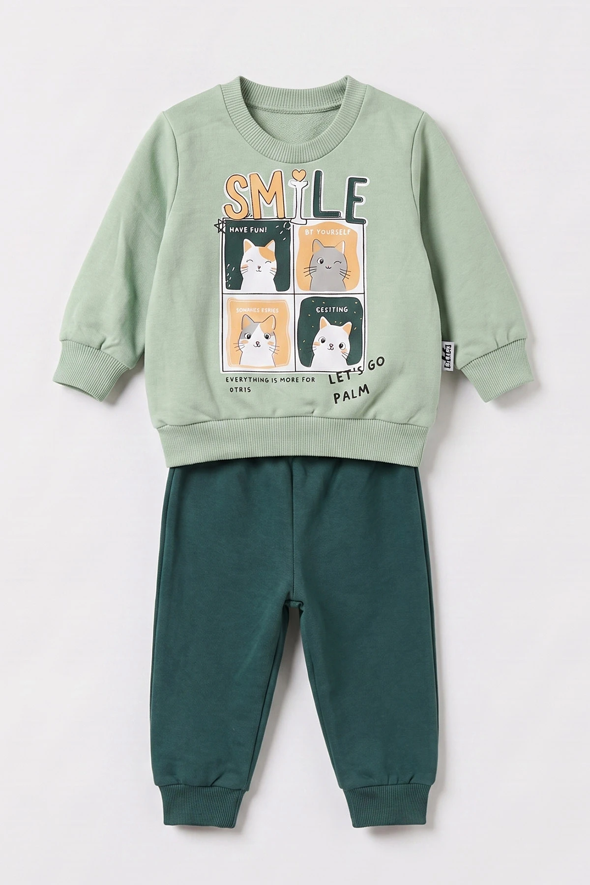 Su Yeşili (3-18 Ay) Smile Baskılı 2 İp Kız Bebek Mevsimlik Takım 481100
