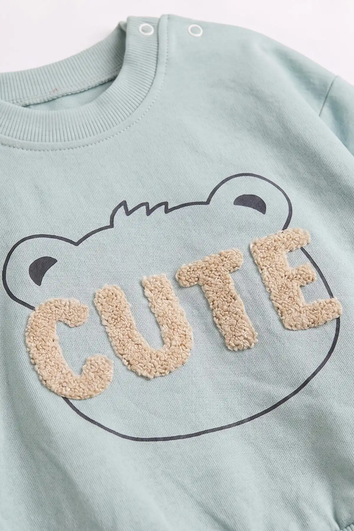 Su Yeşili (3-24 Ay) Cute Nakışlı 2 İp Erkek Bebek Mevsimlik Takım 482179