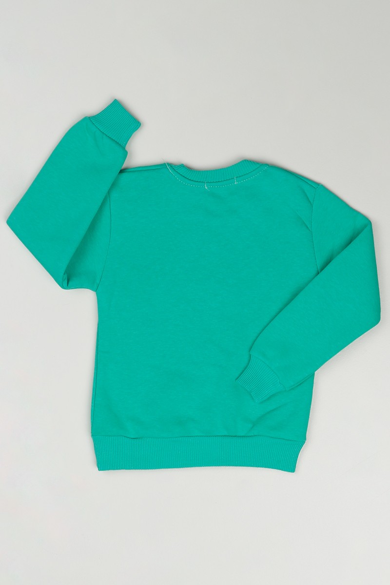 Su Yeşili (3-7 Yaş) Style Baskılı Kız Çocuk Sweatshirt 86523