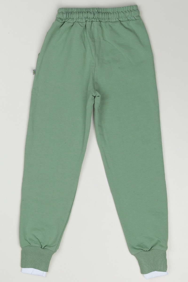 Su Yeşili (5-12 Yaş) Givemelife Baskılı Kız Çocuk Eşofman Altı 87794