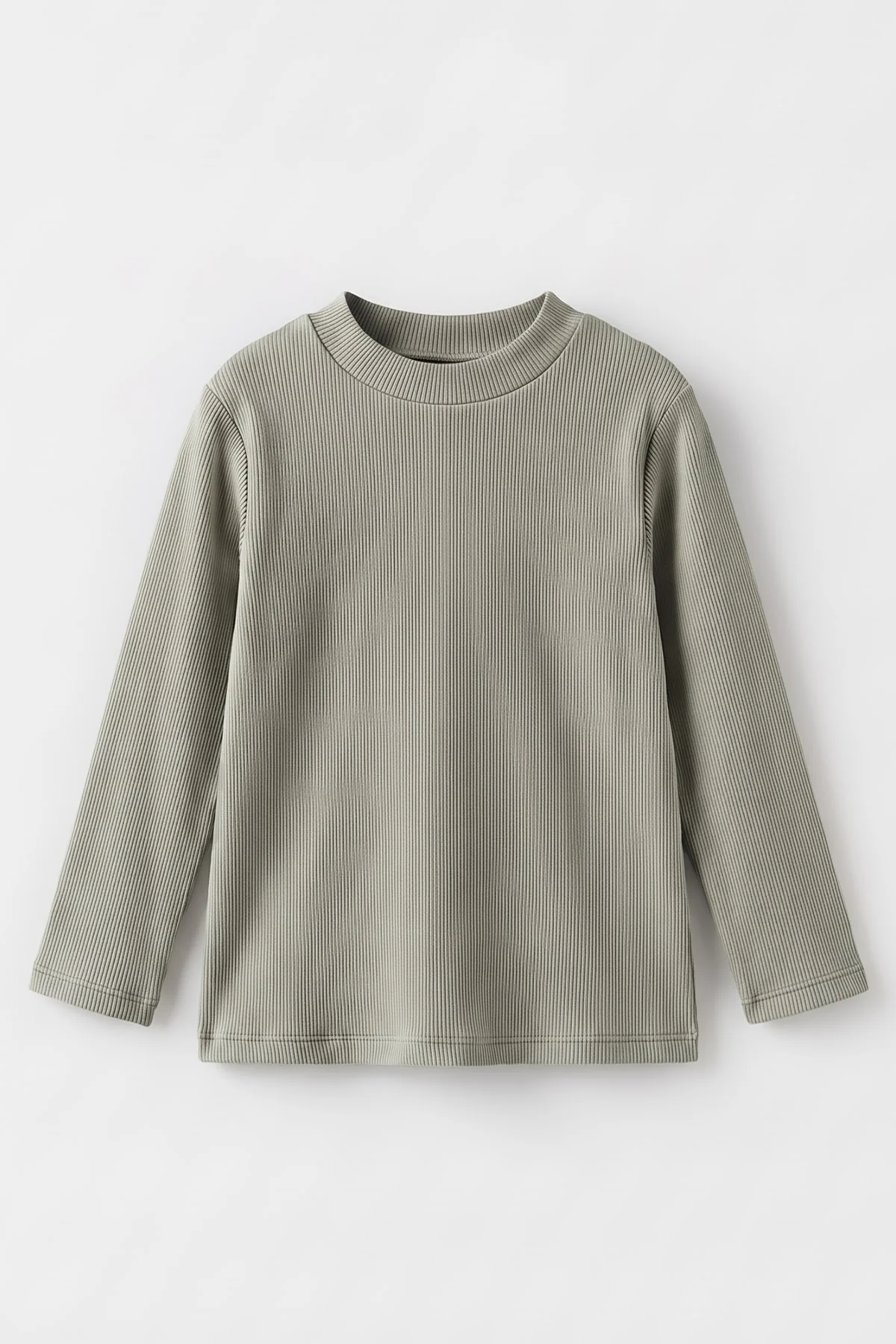 Su Yeşili (5-12 Yaş) Yarım Balıkçı Yaka Kaşkorse Çocuk Body Sweatshirt 495475
