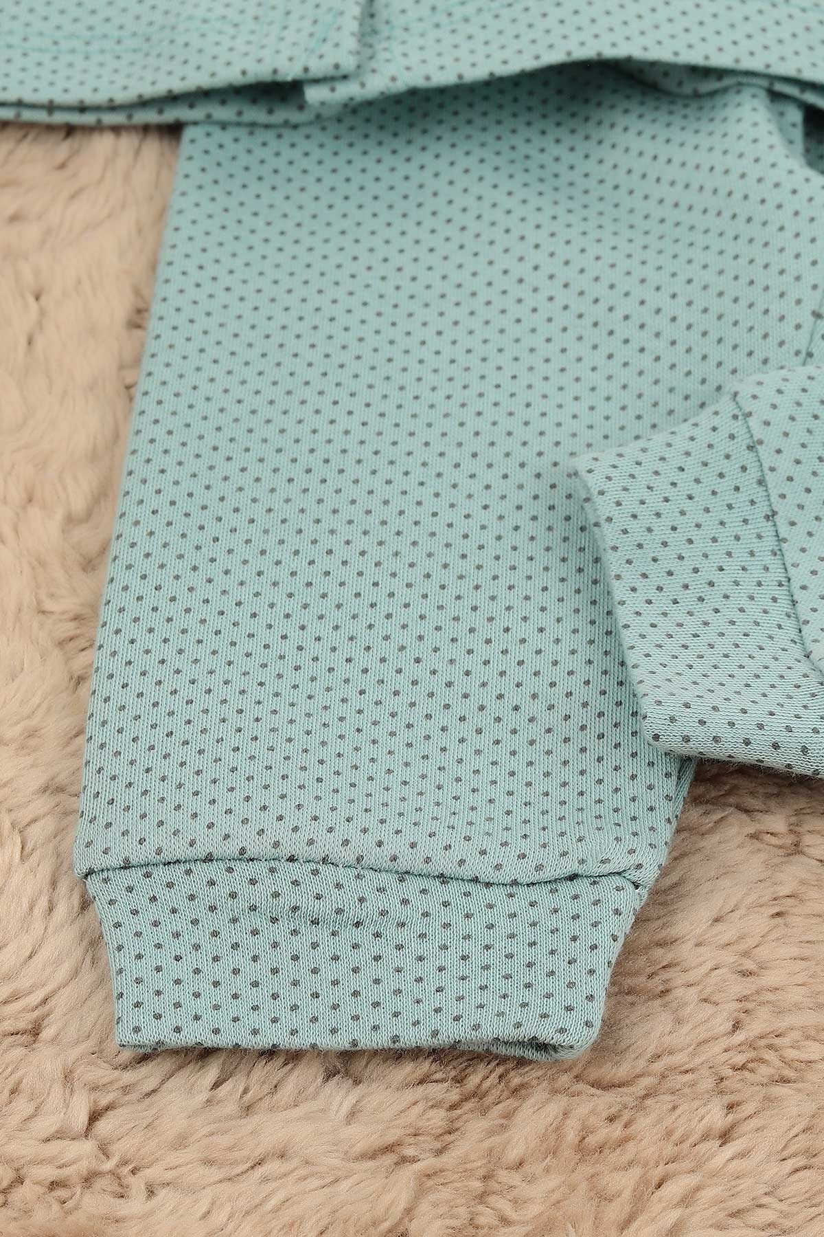 Su Yeşili (6-12 Ay) Puanlı Önden Çıtçıtlı Bebe Takım 148425