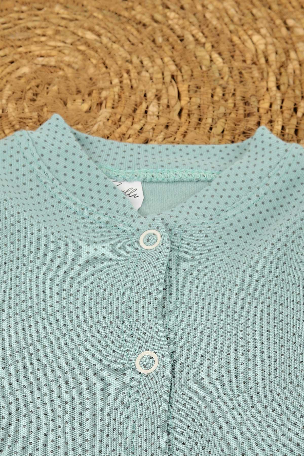 Su Yeşili (6-12 Ay) Puanlı Önden Çıtçıtlı Bebe Takım 148425