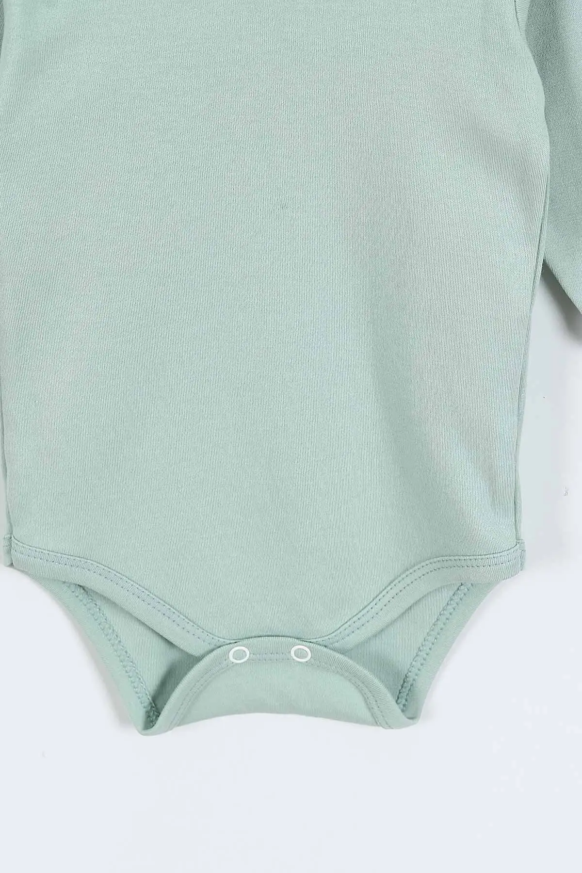 Su Yeşili (6-12 Ay ) Uzun Kol Düz Bebek Çıtçıtlı Badi 418529