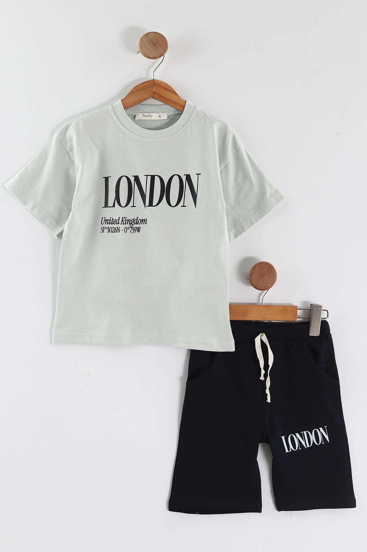 Su Yeşili (6-9 Yaş) London Baskılı Erkek Çocuk Takım 464919