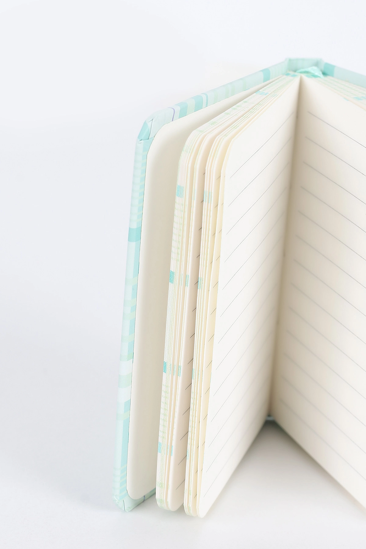 Su Yeşili 7x10 Cm Desenli Lastikli Bloknot Defter-Notebook 392510